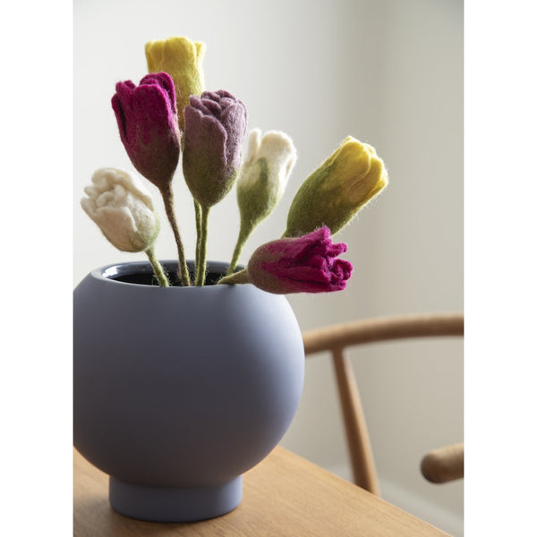 mondocherry - Gry & Sif | felt tulip flower | yellow - vase