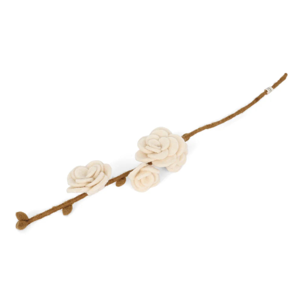 mondocherry - Gry & Sif | felt rose branch | white