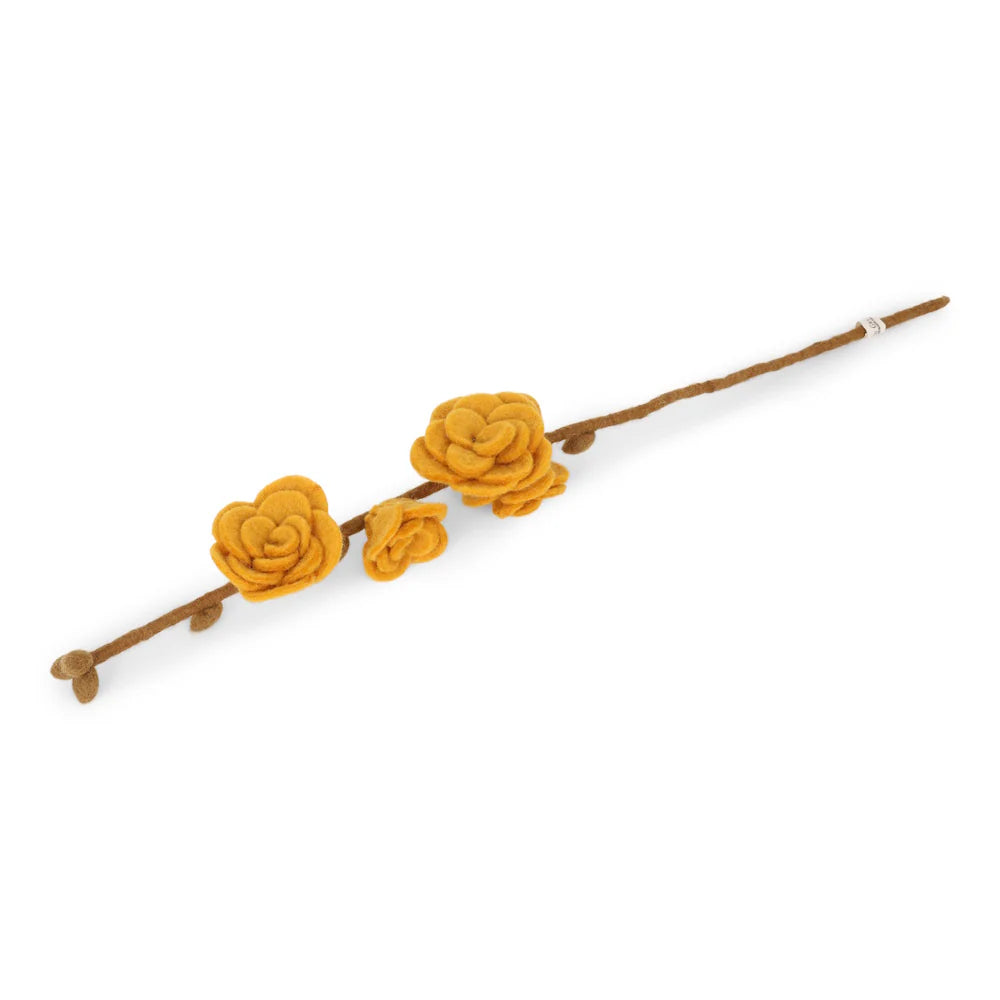 mondocherry - Gry & Sif | felt rose branch | yellow
