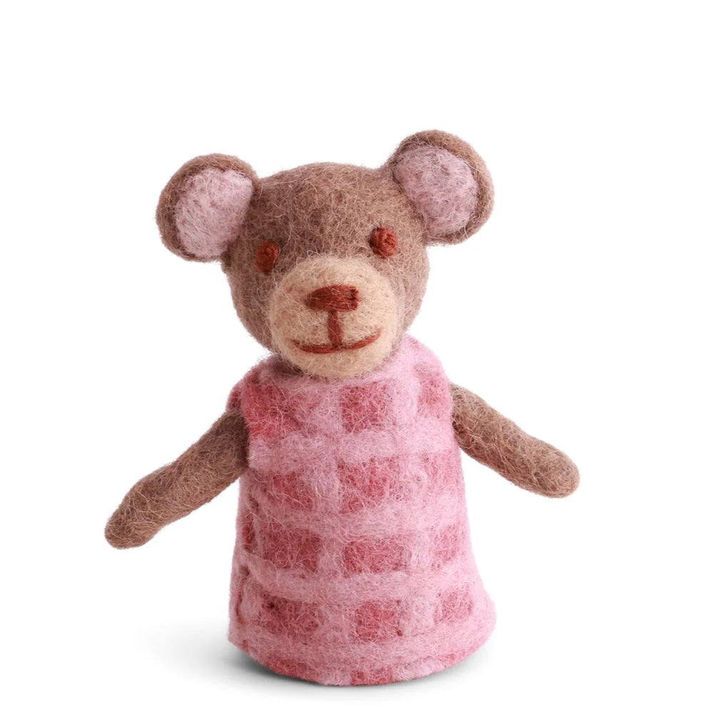 mondocherry - Gry & Sif | felted monkey finger puppet
