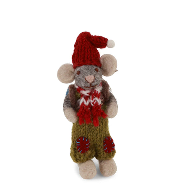 mondocherry - Gry & Sif | grey boy mouse with backpack | small