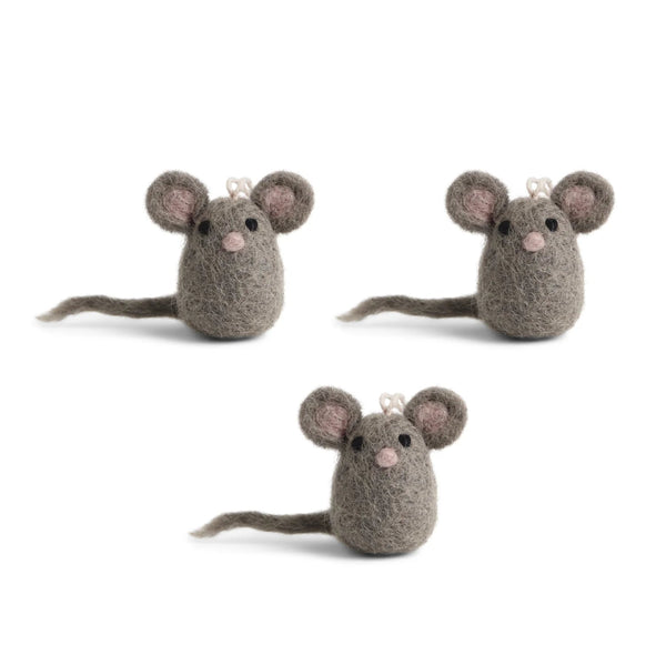 mondocherry - Gry & Sif | felt mini mouse ornament (3 pk)