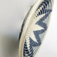 "Hannukah" African woven bowl | medium | silver burst - side