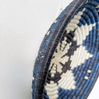 mondocherry - "Hope" African woven bowl | medium | indigo black - side