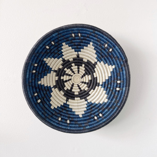 mondocherry - "Hope" African woven bowl | medium | indigo black