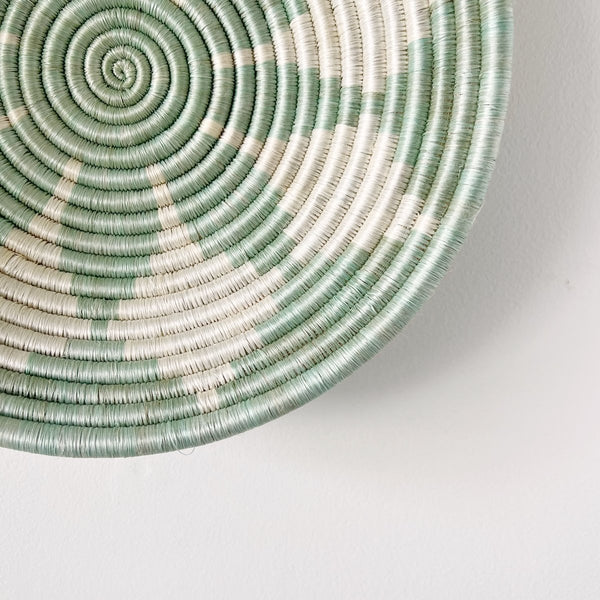 mondocherry - "Hope" African woven bowl | large | seafoam - close