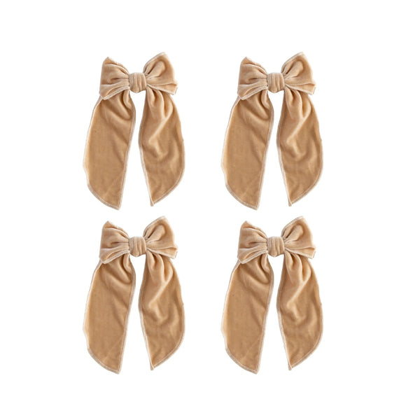 mondocherry - Luxe and Beau | small velvet bow | champagne - set