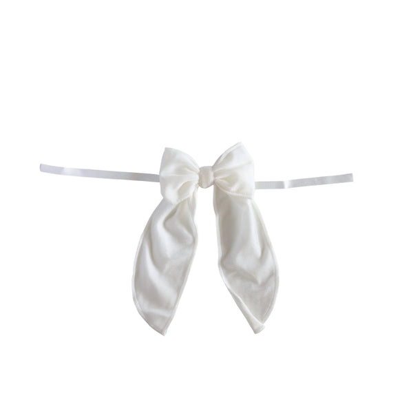 mondocherry - Luxe and Beau | small velvet bow | cream