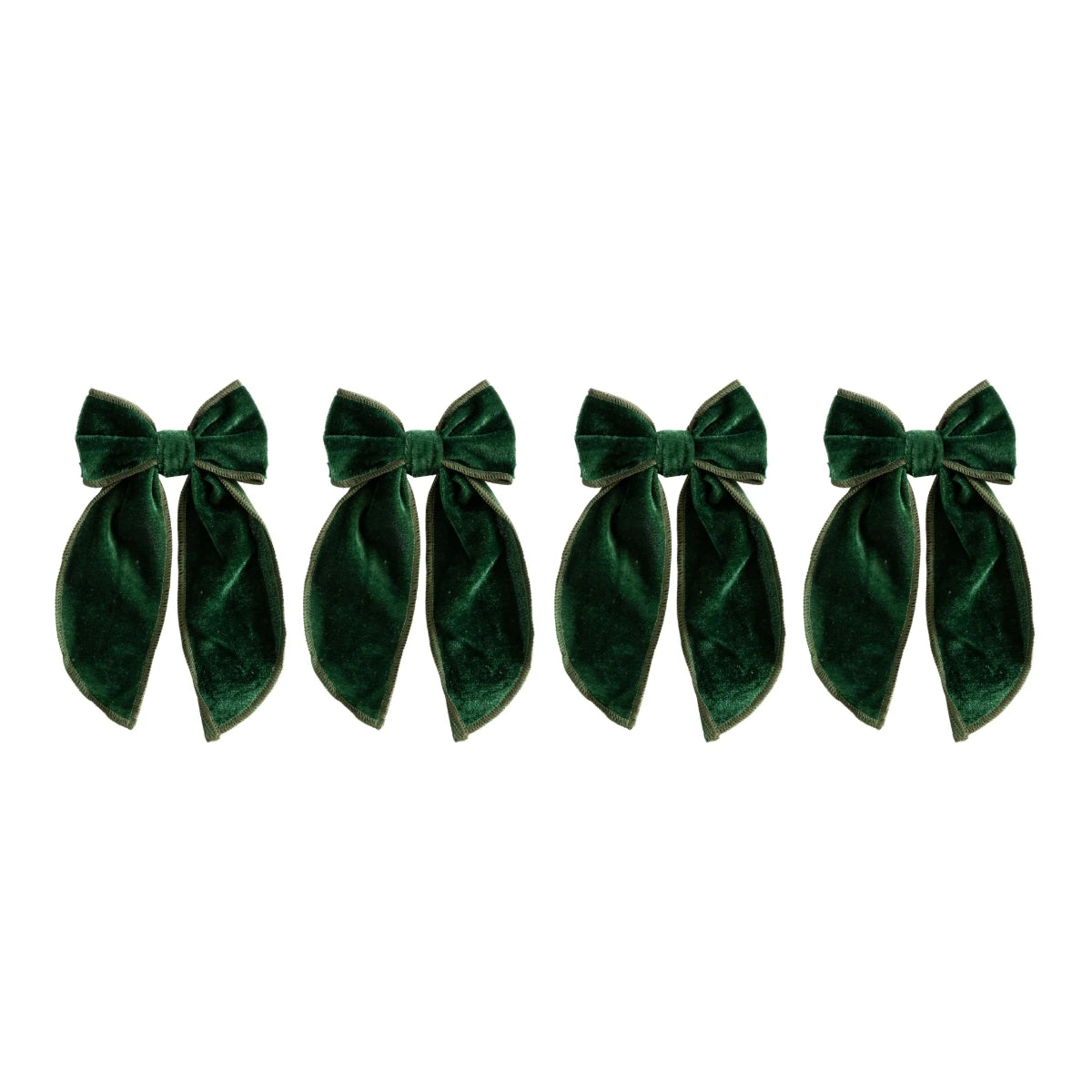 mondocherry - Luxe and Beau | small velvet bow | green - set