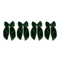 mondocherry - Luxe and Beau | small velvet bow | green - set
