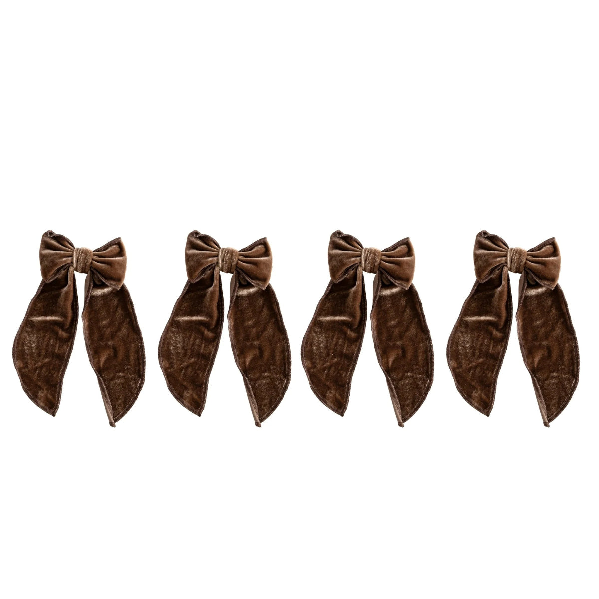mondocherry - Luxe and Beau | small velvet bow | mocha - set
