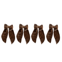 mondocherry - Luxe and Beau | small velvet bow | mocha - set