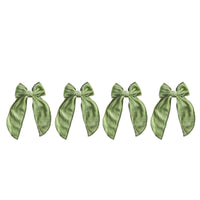 mondocherry - Luxe and Beau | small velvet bow | moss green - set 4