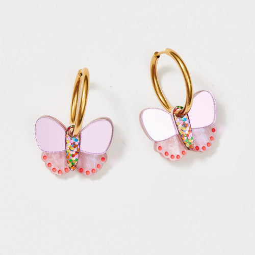 mondocherry - Martha Jean | butterfly earrings | pink