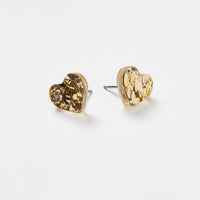 mondocherry - Martha Jean | heart stud earrings | gold
