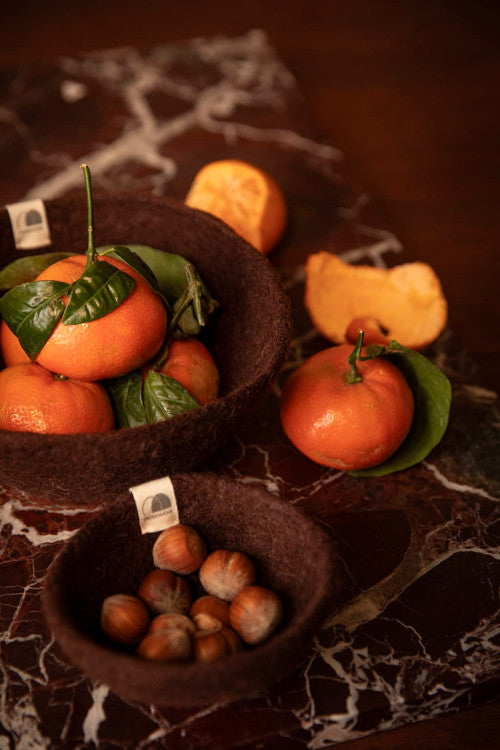 mondocherry - Muskhane | plain felt bowl | medium | mahogany - food