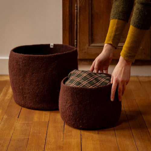 mondocherry Muskhane | felt calabash | mahogany | small - set