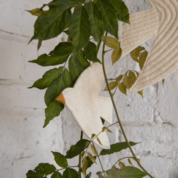 mondocherry - Muskhane | felt bird trio wall hanging | natural - tree