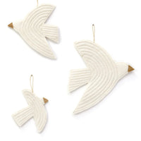 mondocherry - Muskhane | felt bird trio wall hanging | natural
