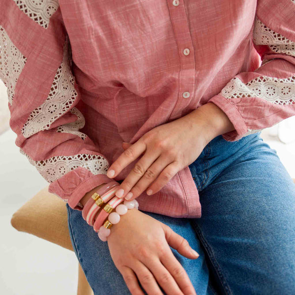 mondocherry - Parabaya | Brazil Riviera bangle | rosado - close