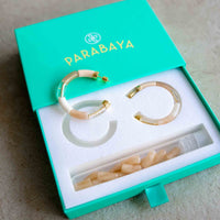 mondocherry - Parabaya | bola earrings | beige - package
