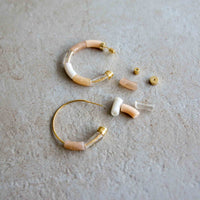 mondocherry - Parabaya | bola earrings | beige - parts