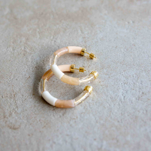 mondocherry - Parabaya | bola earrings | beige