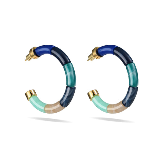 mondocherry - Parabaya | bola earrings | dark blue