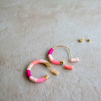 mondocherry - Parabaya | bola earrings | dark pink - parts