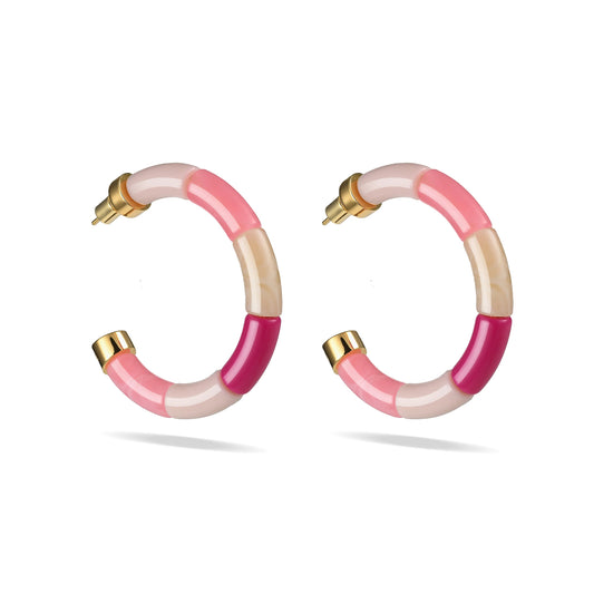 mondocherry - Parabaya | bola earrings | dark pink