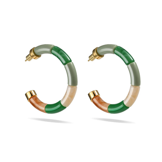 mondocherry - Parabaya | bola earrings | pale green