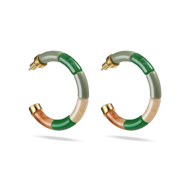 mondocherry - Parabaya | bola earrings | pale green