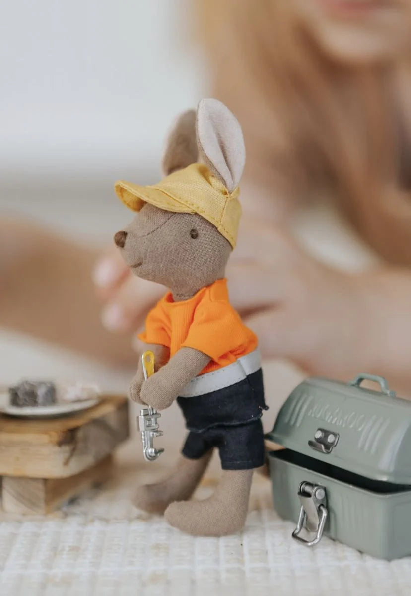 mondocherry - Rugaroo | The Tradie Kangaroo Doll - at work