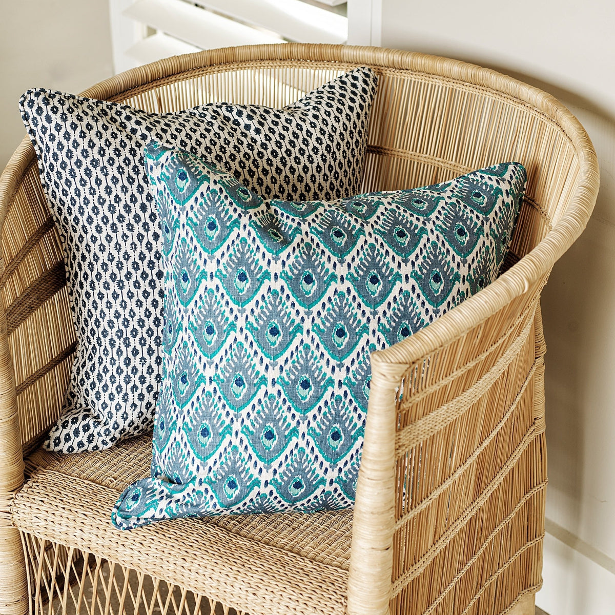 Walter G Siam Indian Teal linen cushion — supplier gallery view 2