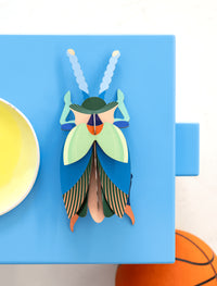 mondocherry - Studio Roof | emerald beetle wall decor - close