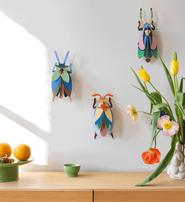 mondocherry - Studio Roof | emerald beetle wall decor - display