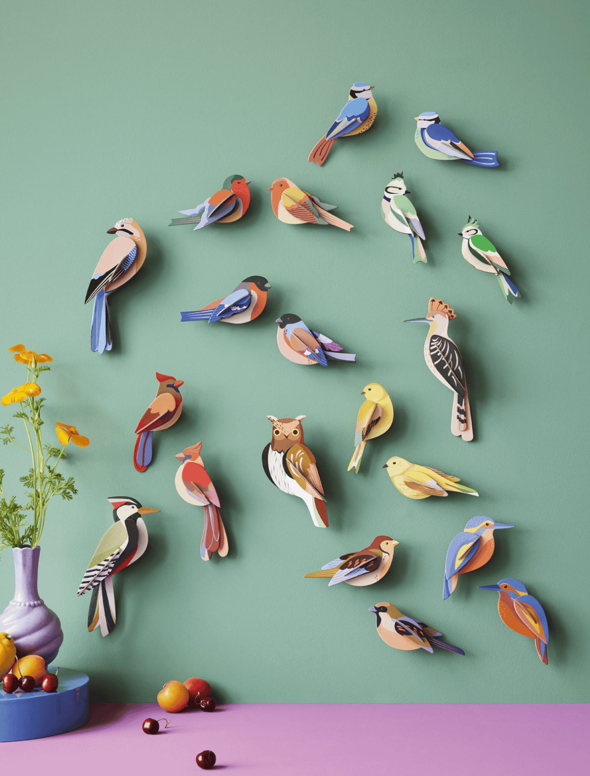 mondocherry - Studio Roof | garden birds forest crests wall decor - flock