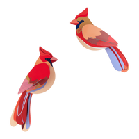 mondocherry - Studio Roof | garden birds cardinals wall decor