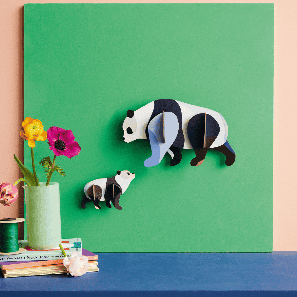 mondocherry - Studio Roof | panda family wall hanging - display
