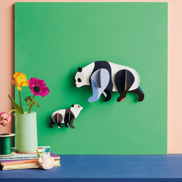 mondocherry - Studio Roof | panda family wall hanging - display