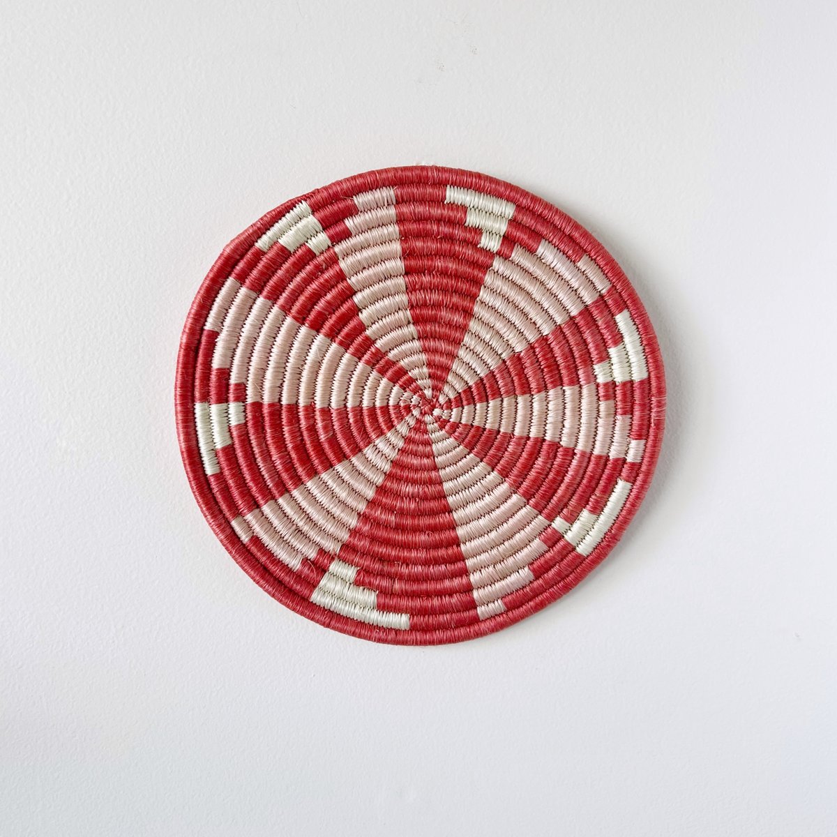 mondocherry - African woven trivet "Virunga" | coral #1