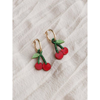 mondocherry - Wolf and Moon | cherry hoop earrings