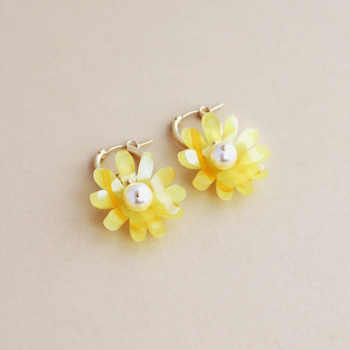 mondocherry - Wolf and Moon | daisy hoop earrings | honey