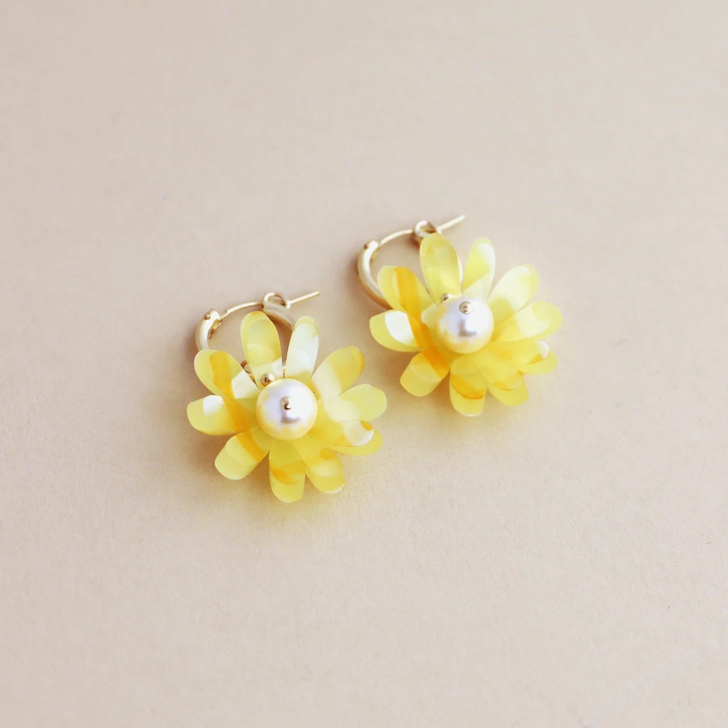 mondocherry - Wolf and Moon | daisy hoop earrings | honey