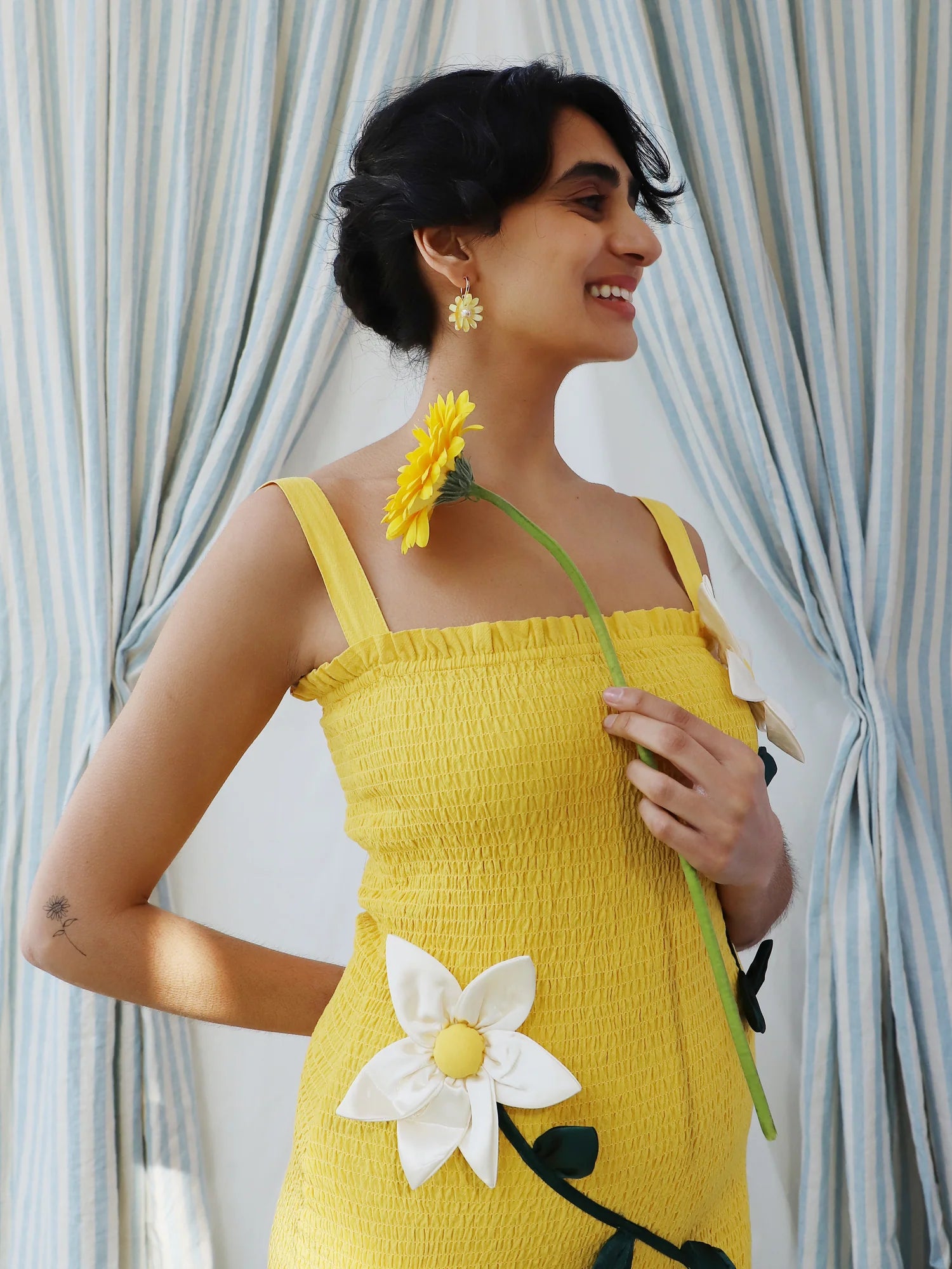 mondocherry - Wolf and Moon | daisy hoop earrings | honey - wear