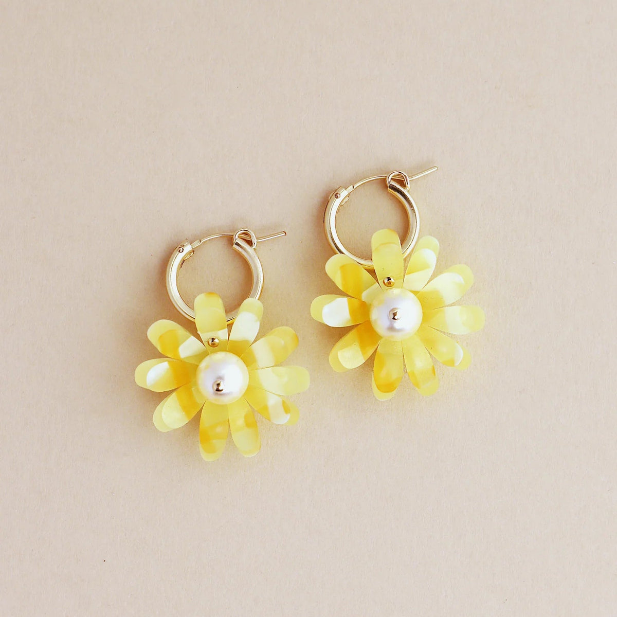 mondocherry - Wolf and Moon | daisy hoop earrings | honey