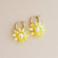 mondocherry - Wolf and Moon | daisy hoop earrings | honey