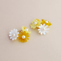 mondocherry - Wolf and Moon | daisy meadow hoop earrings | citrine - flat