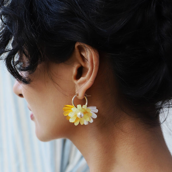 mondocherry - Wolf and Moon | daisy meadow hoop earrings | citrine wear