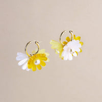 mondocherry - Wolf and Moon | daisy meadow hoop earrings | citrine - side